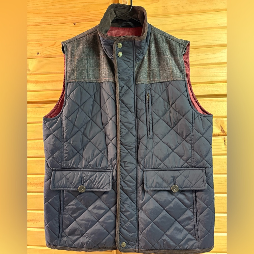 Vince Camuto Men’s Quilted Vest Blue and Gray, Size M
